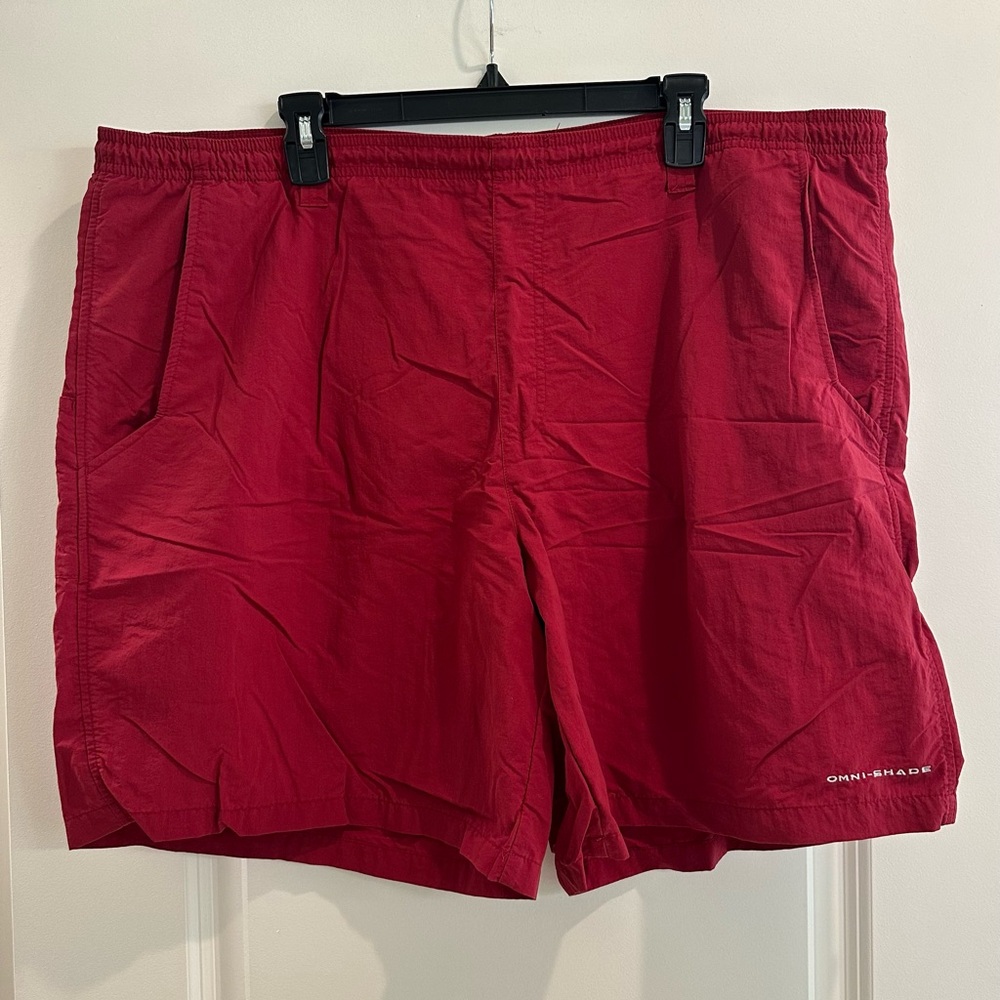 Men's Red Omni-Shade 1X Swim Shorts